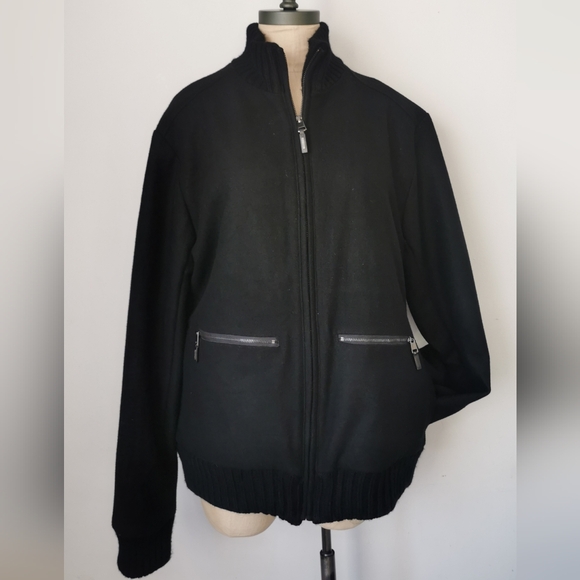 Calvin Klein Bomber Jacket Size Large • Wool Blend - Picture 2 of 16